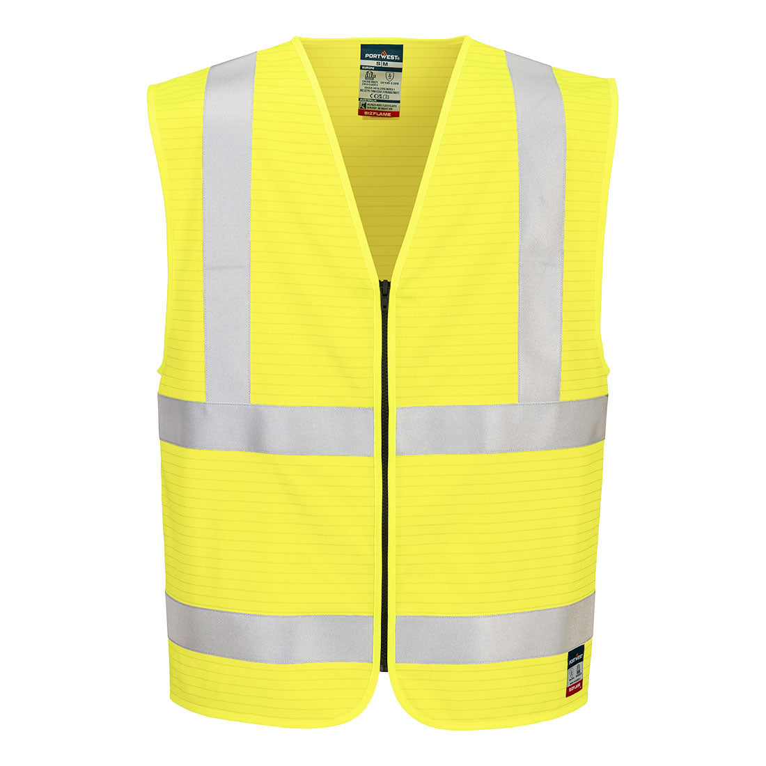 Bizflame Hi-Vis FR vetoketjullinen palosuojattu liivi - FR615-0
