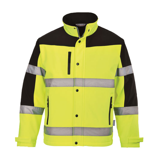 Kaksivärinen Softshell-huomiotakki (3L) S429