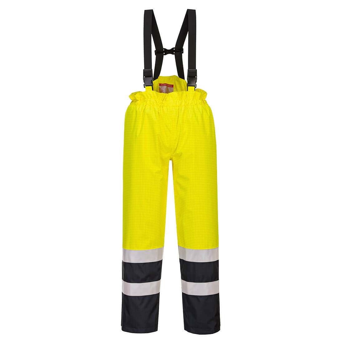 Bizflame Hi-Vis Palosuojattu Vuorellinen Sadetyöhousu Henkseleillä S782