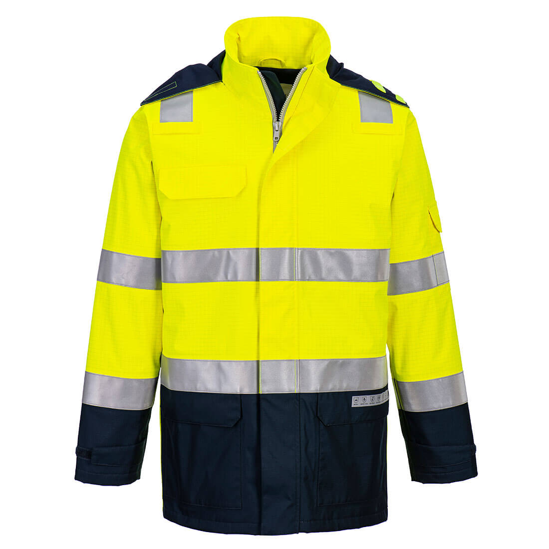 Bizflame Hi-Vis lämpövuorellinen ja sateenkestävä valokaarisuojattu takki  - FR605-0