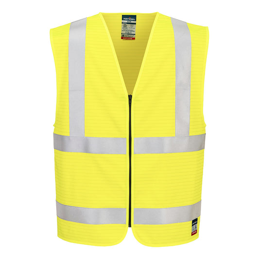 Bizflame Hi-Vis FR vetoketjullinen palosuojattu liivi - FR615-0