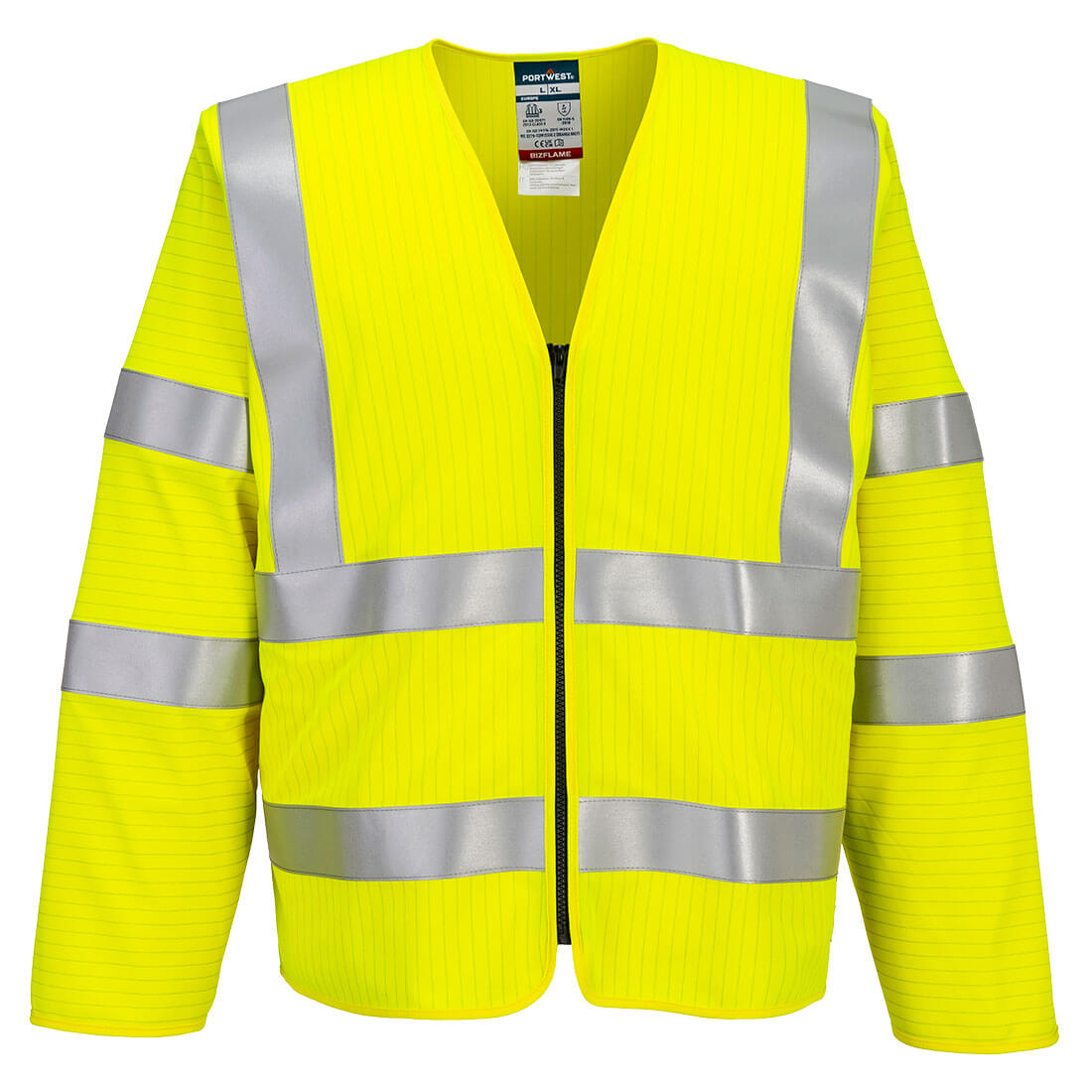 Bizflame Hi-Vis FR pitkähihainen vetoketjullinen liivi - FR616-0