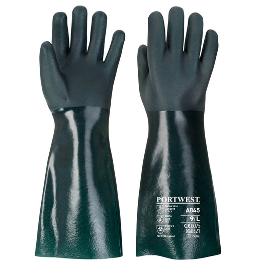 Kaksoispinnoitettu PVC-suojakäsine 45cm A845