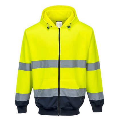 Hi-Vis kaksiväri vetoketjuhuppari - B317