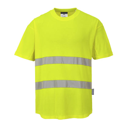 Hi-Vis Cotton Comfort tuuletusaukollinen t-paita  - C394