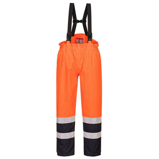 Bizflame Hi-Vis Palosuojattu Vuorellinen Sadetyöhousu Henkseleillä S782